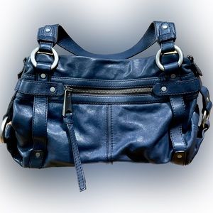 NWOT Fifty Four Fossil Amanda Blue Leather Shoulder Bag, Purse